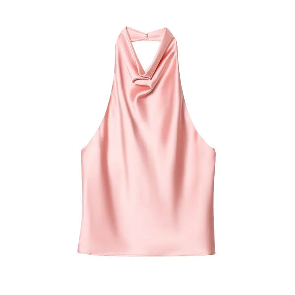Stylish Satin Halter Tops