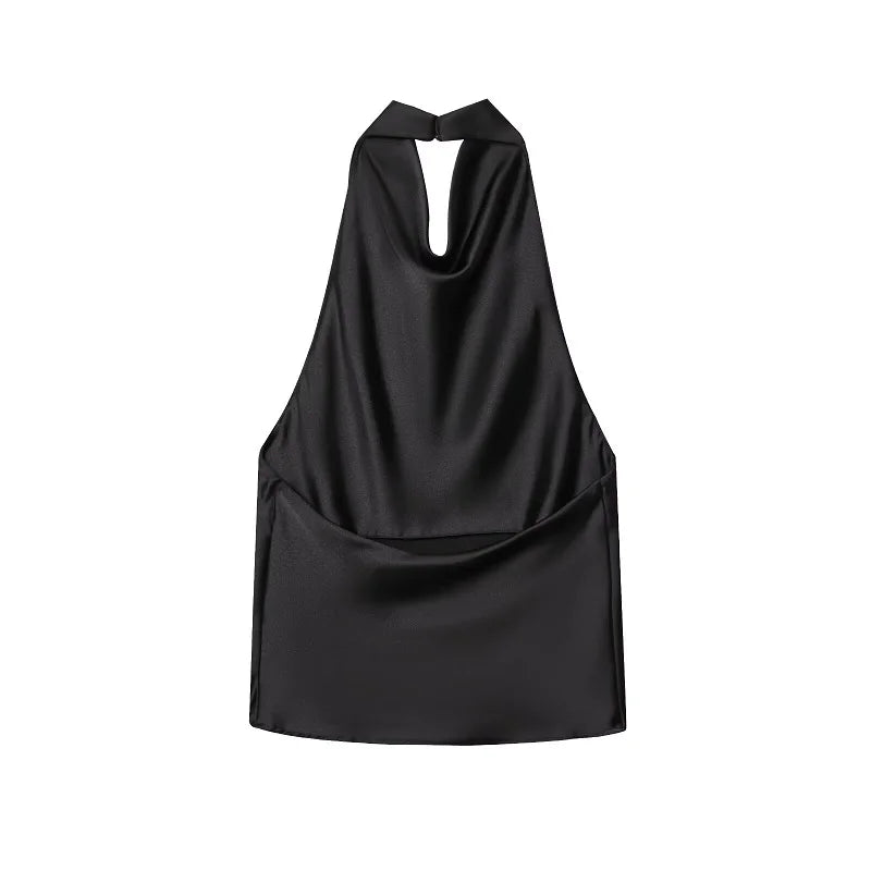Stylish Satin Halter Tops