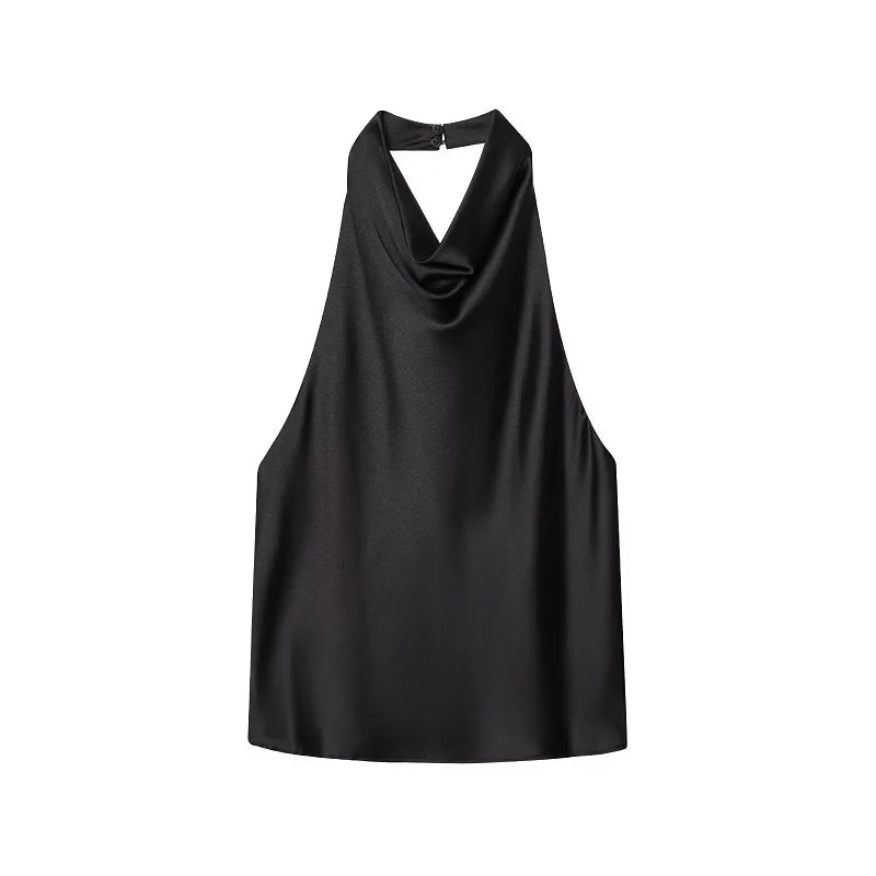 Stylish Satin Halter Tops
